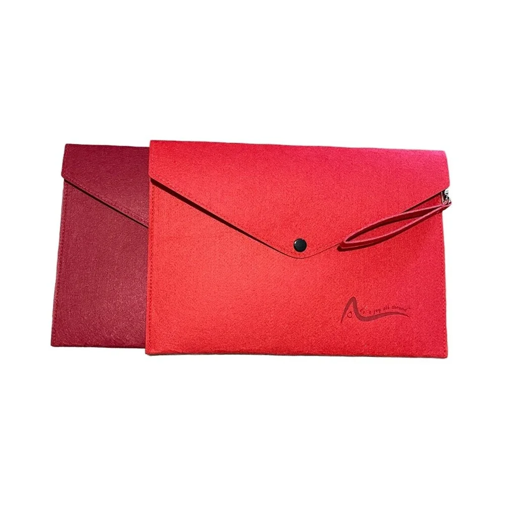 Folder Business Briefcases Organizer Storage Bag  A4 Wool Felt File Set of 2pcs